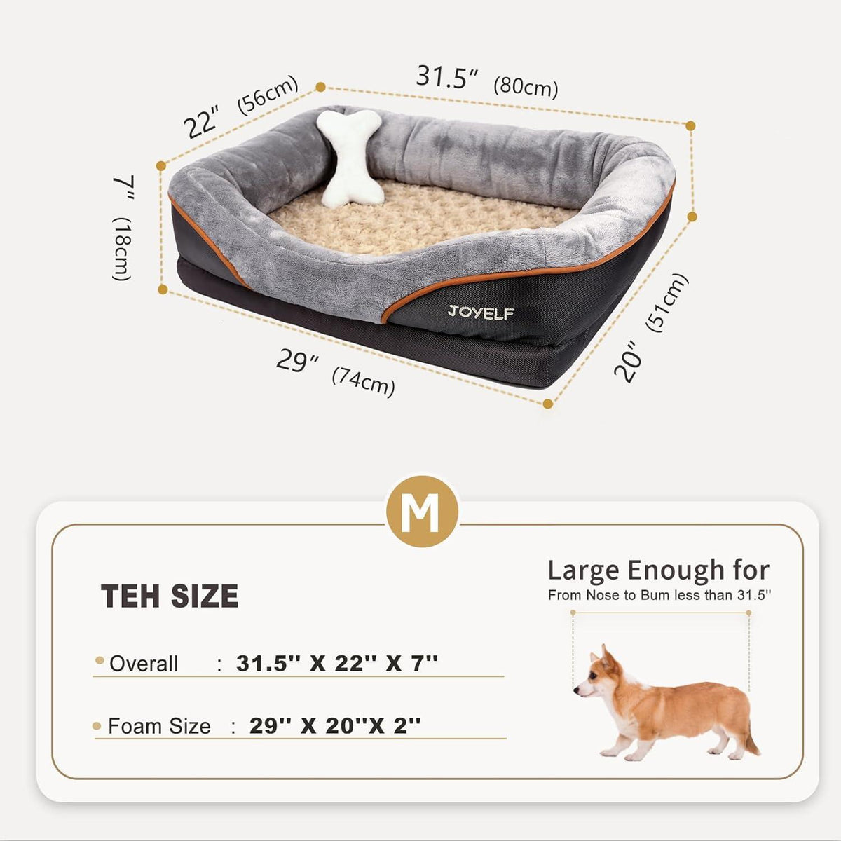 Orthopädisches Hundebett aus Memory-Schaum, Größe L