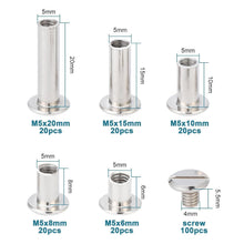 Leder Bindung Schrauben Set 100 Stück 5 Größen Belt Tack