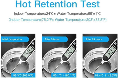 Thermoskanne 1,8L Edelstahl Isolierkanne Vakuumisoliert 12h heiß 24h