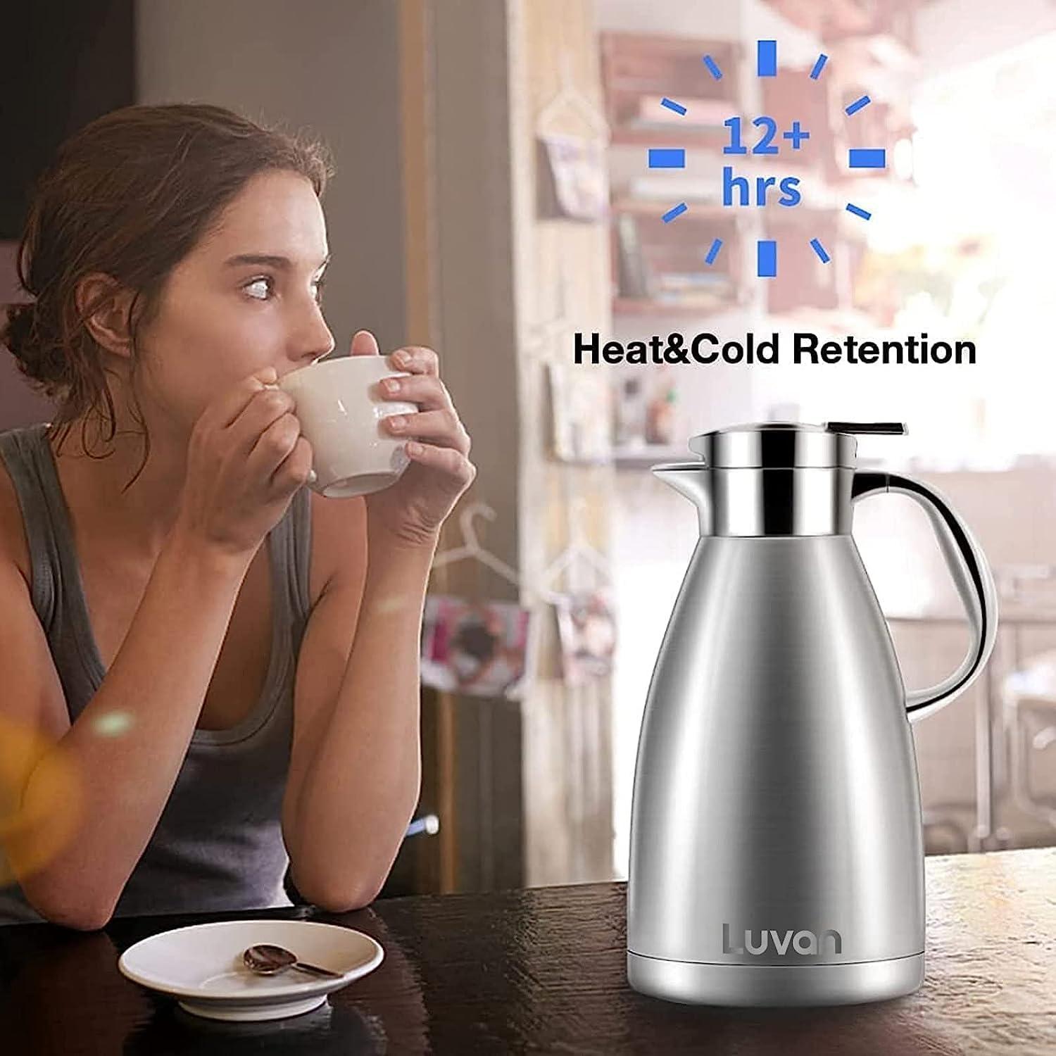 Edelstahl Thermoskanne 1,8L 12h heiß 24h kalt Vakuumisoliert