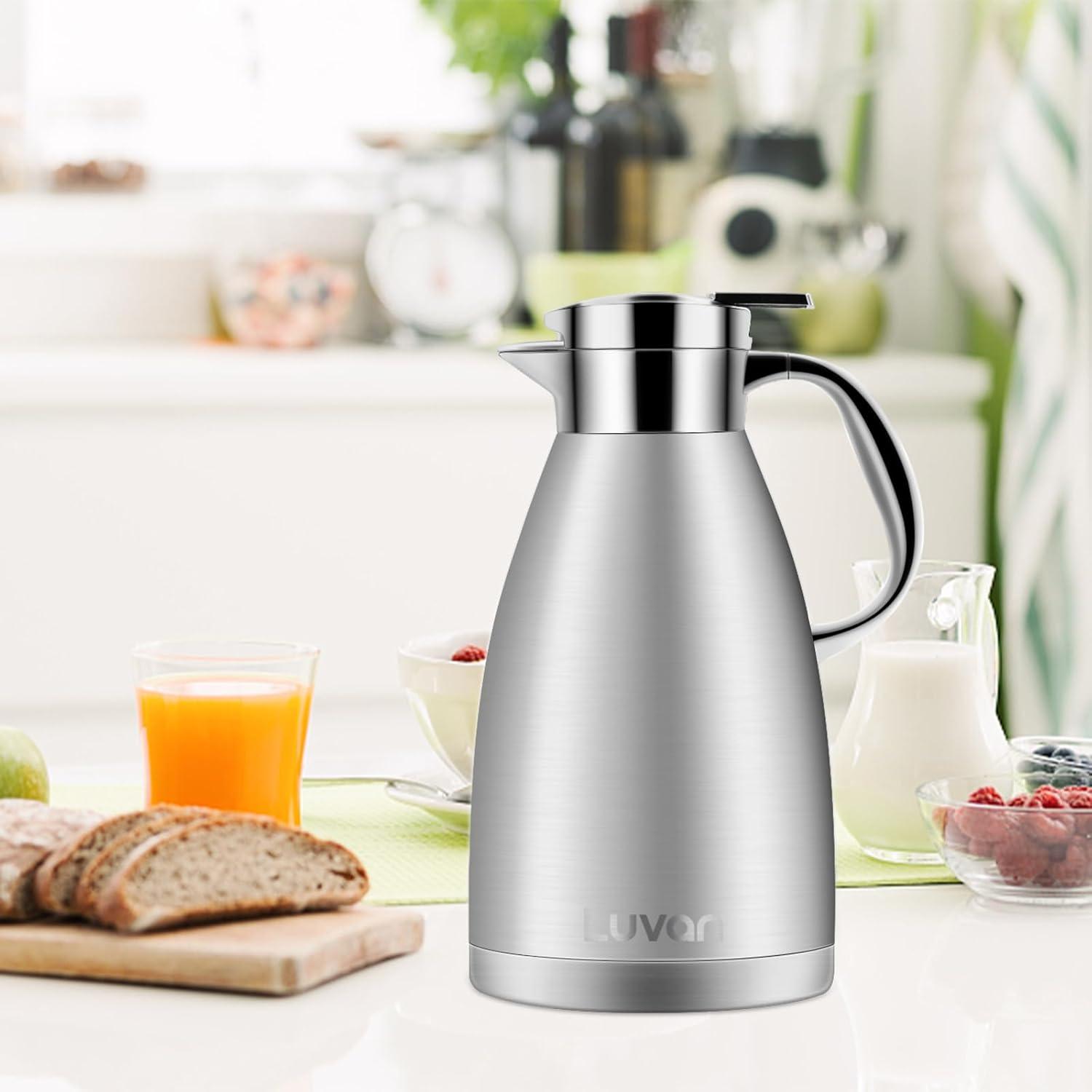 Edelstahl Thermoskanne 1,8L 12h heiß 24h kalt Vakuumisoliert