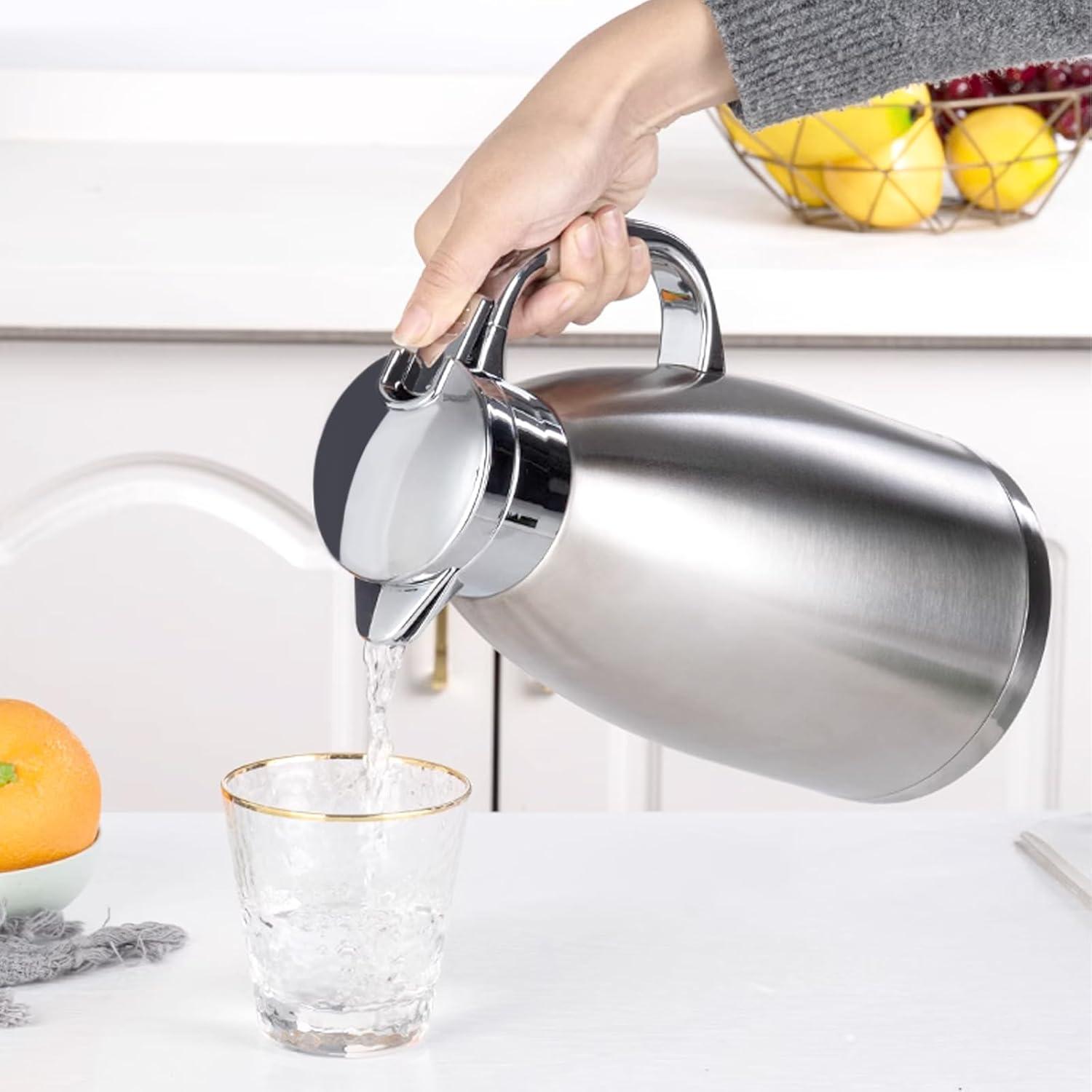 Isolierkanne 1,8L Edelstahl Kaffee Tee 12h heiß 24h kalt Doppelwandig