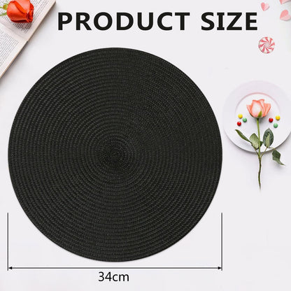 Runde Tischsets 6er Set Abwaschbar Platzsets Hitzebeständig