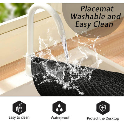 Runde Tischsets 6er Set Abwaschbar Platzsets Hitzebeständig