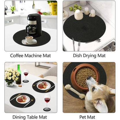 Runde Tischsets 6er Set Abwaschbar Platzsets Hitzebeständig