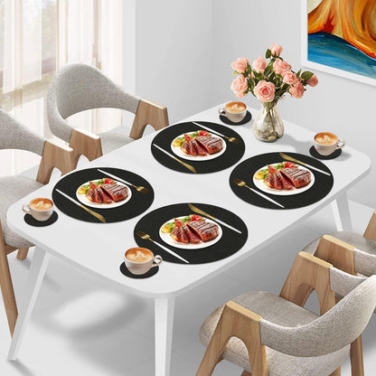 Homcomodar Runde Tischsets Abwaschbar Set von 6 Platzsets