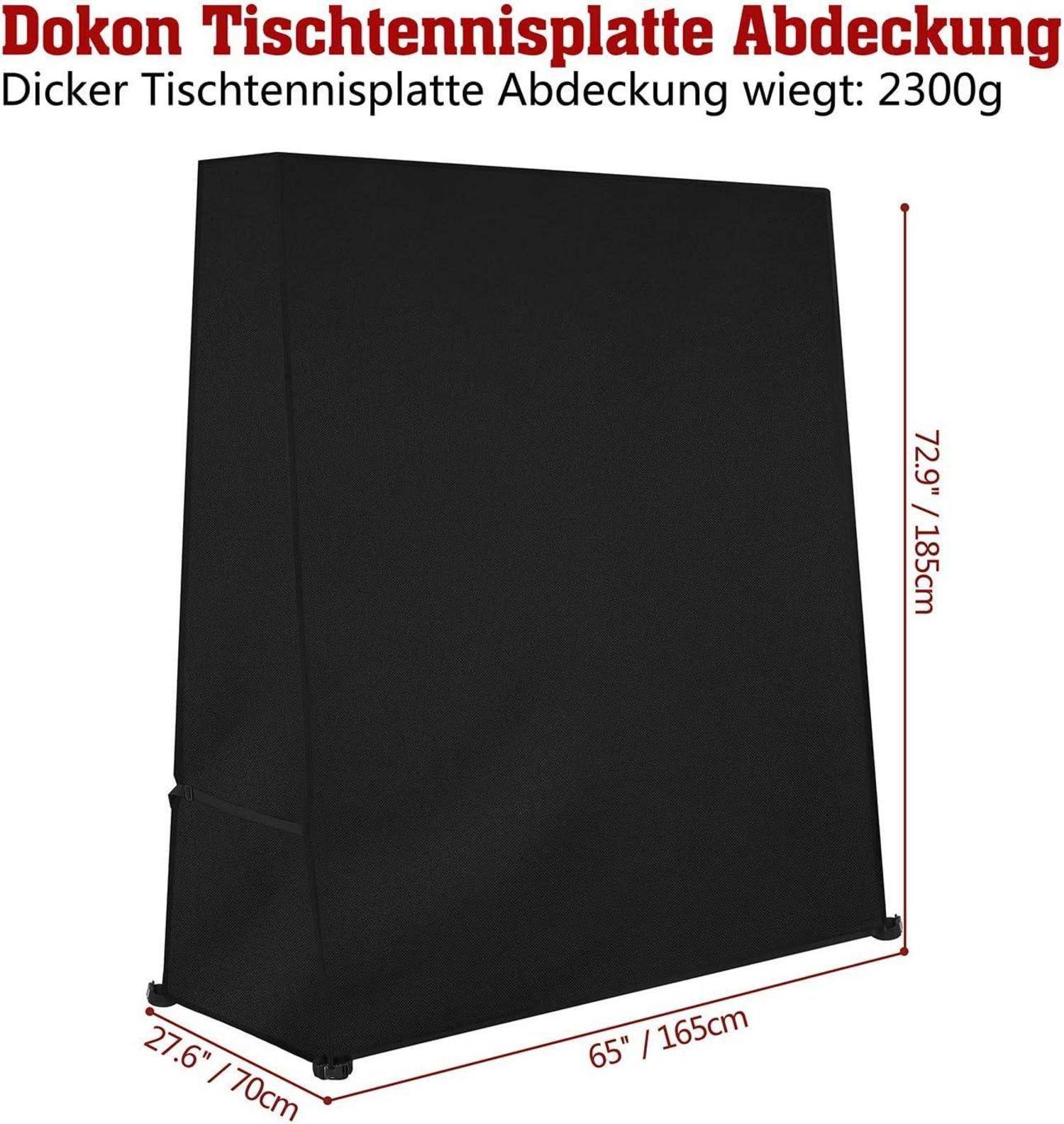 Schutzhülle Tischtennisplatte 165x70x185cm Schwarz