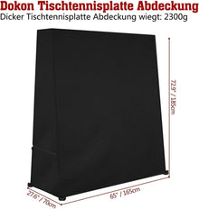 Schutzhülle Tischtennisplatte 165x70x185cm Schwarz