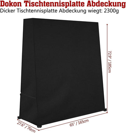 Schutzhülle Tischtennisplatte 165x70x185cm Schwarz