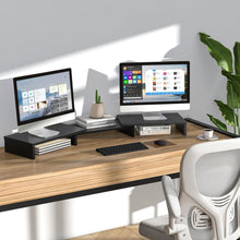 Monitorständer Holz Dual Bildschirmerhöhung Laptop Ständer