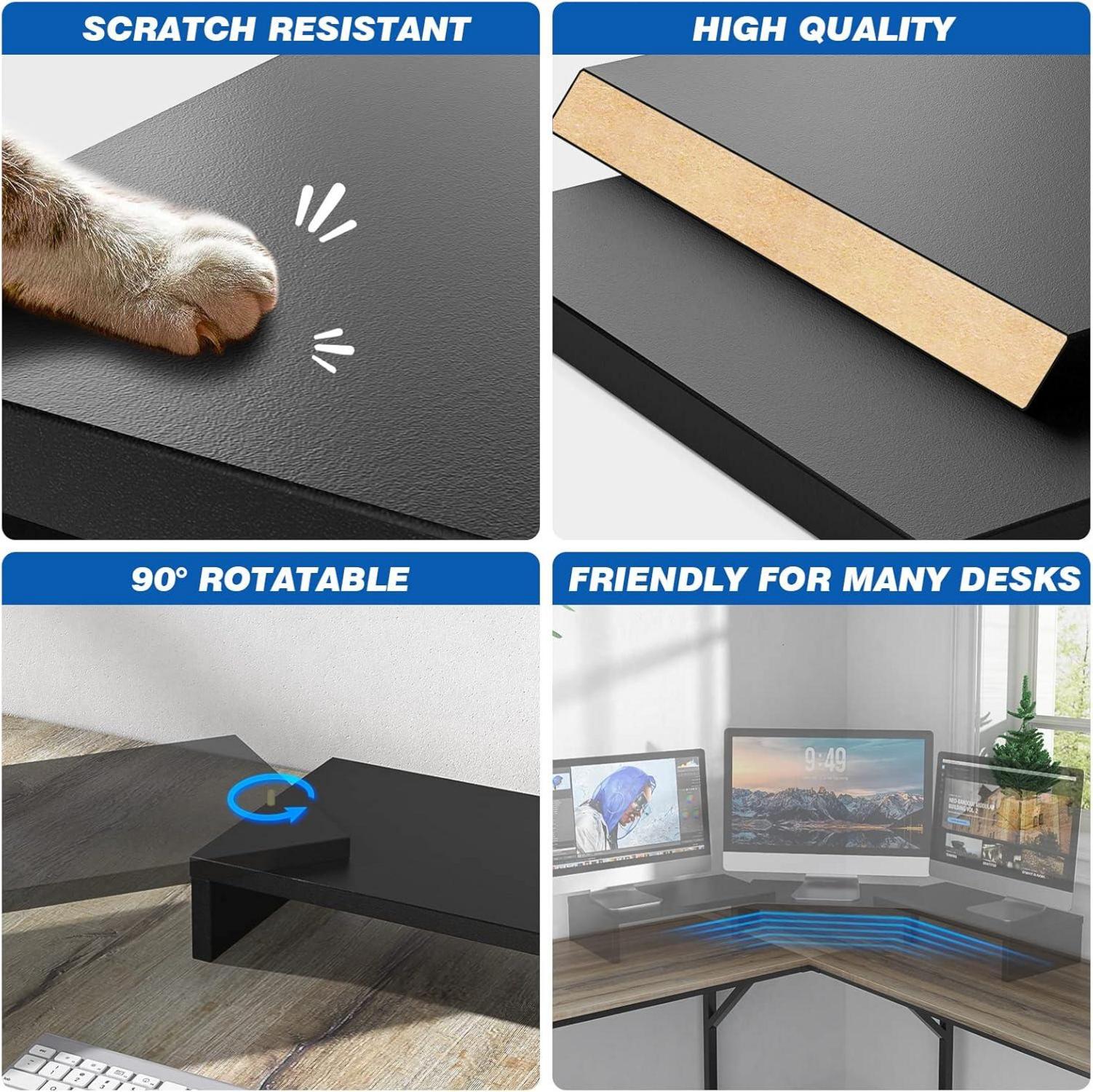 Monitorständer Bildschirmerhöhung Holz Laptop Ständer 2 Monitor Swivel