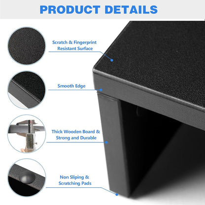 Monitorständer Holz Dual Unterbau Bildschirmerhöhung - Laptop Ständer Swivel