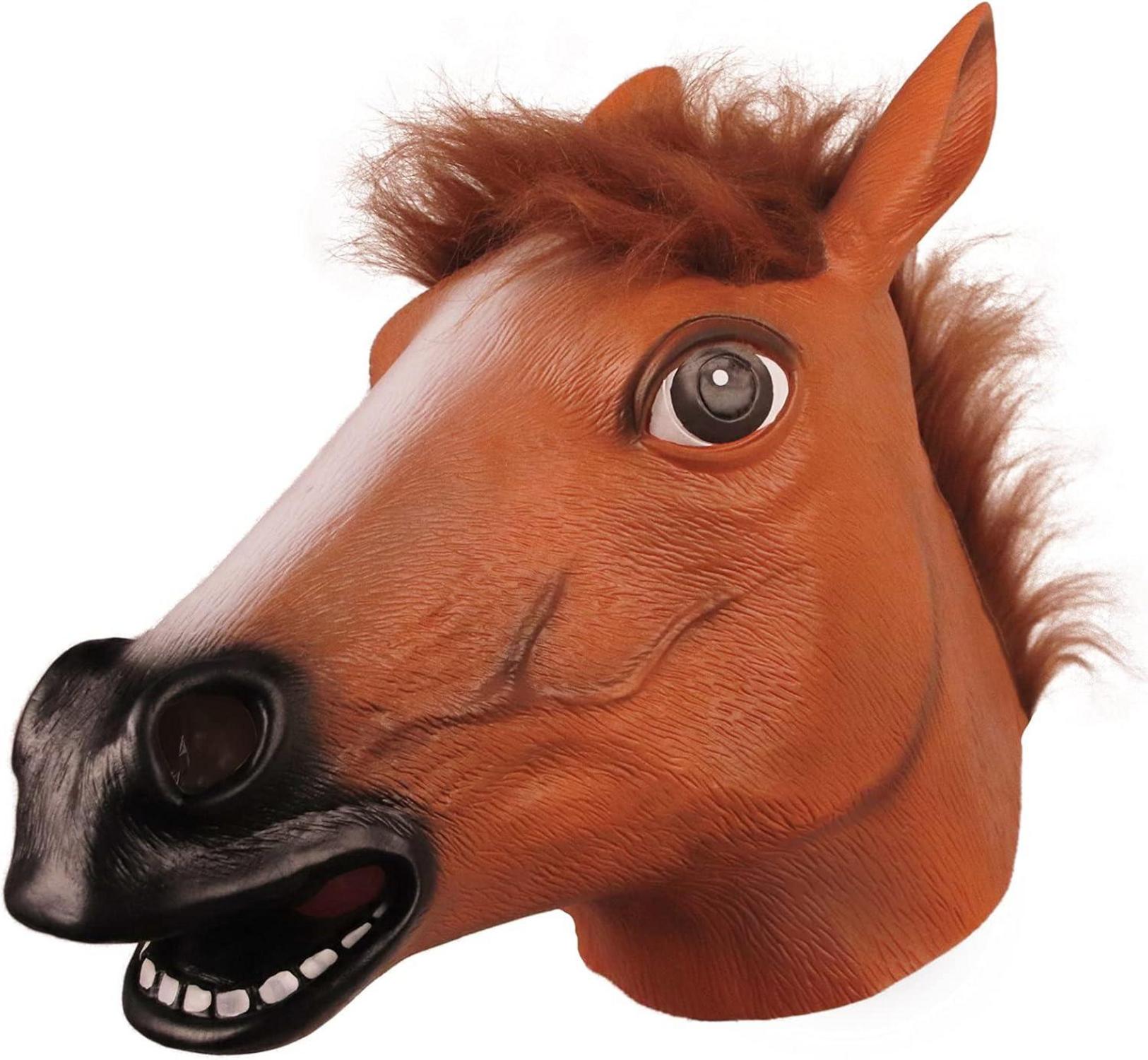 Tiermaske Latex Pferdekopf für Halloween & Weihnachten