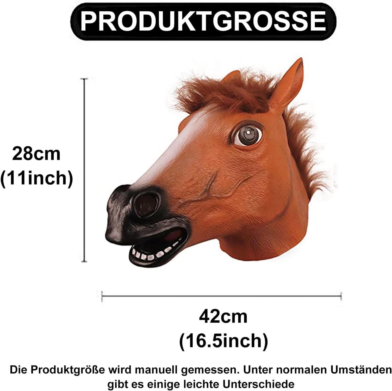 Pferdemaske Latex Tiermaske Halloween Weihnachten Kostüm Erwachsene Party