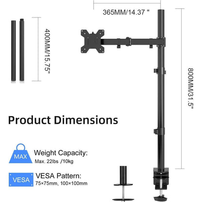 Monitorhalterung 1 Monitor 13-32 Zoll Tischhalterung 80cm