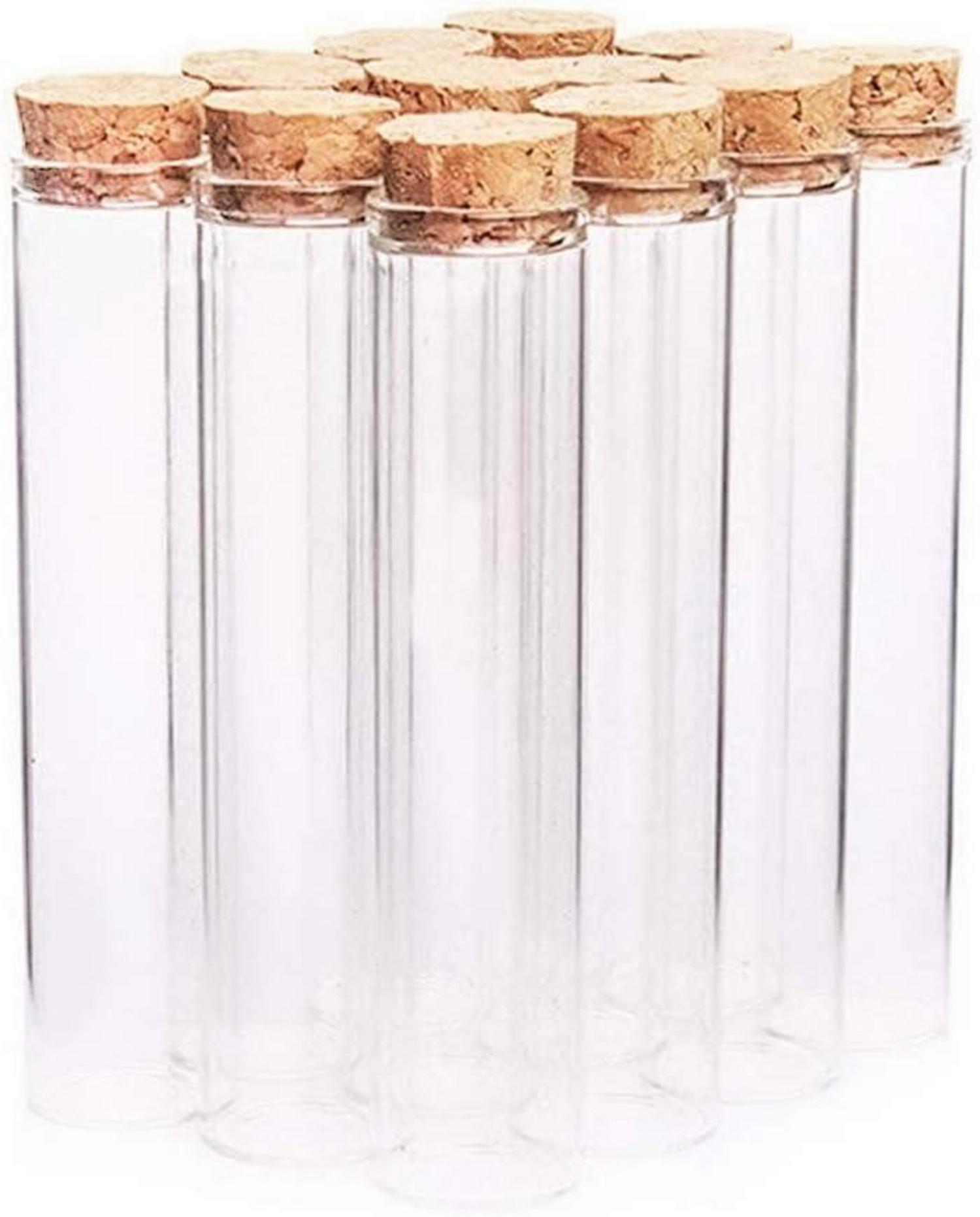 Mini Glasflaschen mit Holz Korkverschluss 12 Stücke