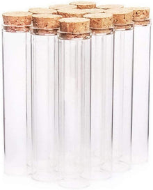 Mini Glasflaschen mit Holz Korkverschluss 12 Stücke