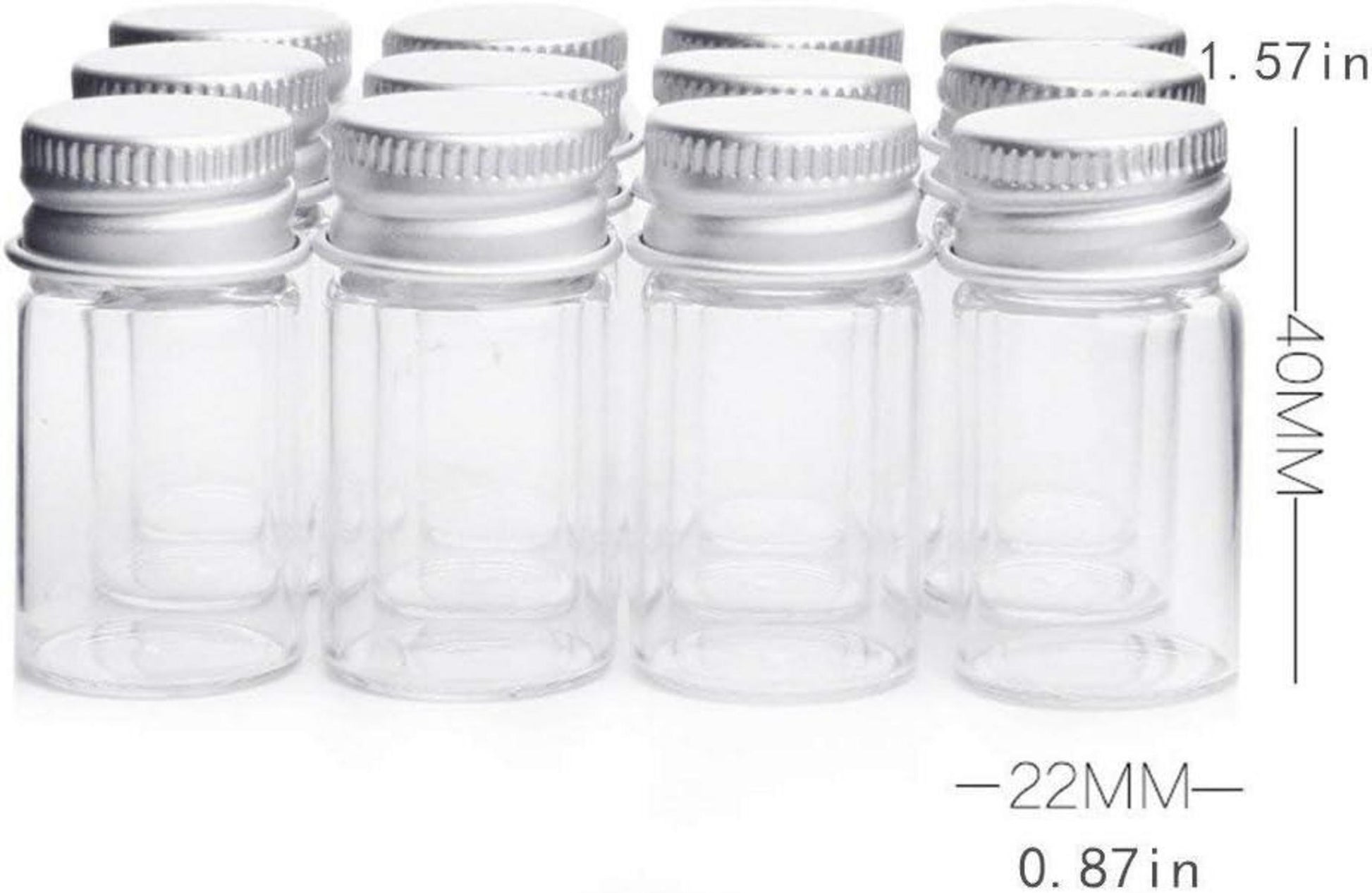 24x Danmu Art 7ml Klarglasampullen Candy Flasche Aluminium