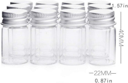24x Danmu Art 7ml Klarglasampullen Candy Flasche Aluminium