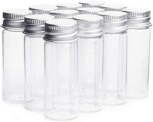 Klare Glasflaschen mit Aluminiumschraubverschluss, 12 Stück, 14ml