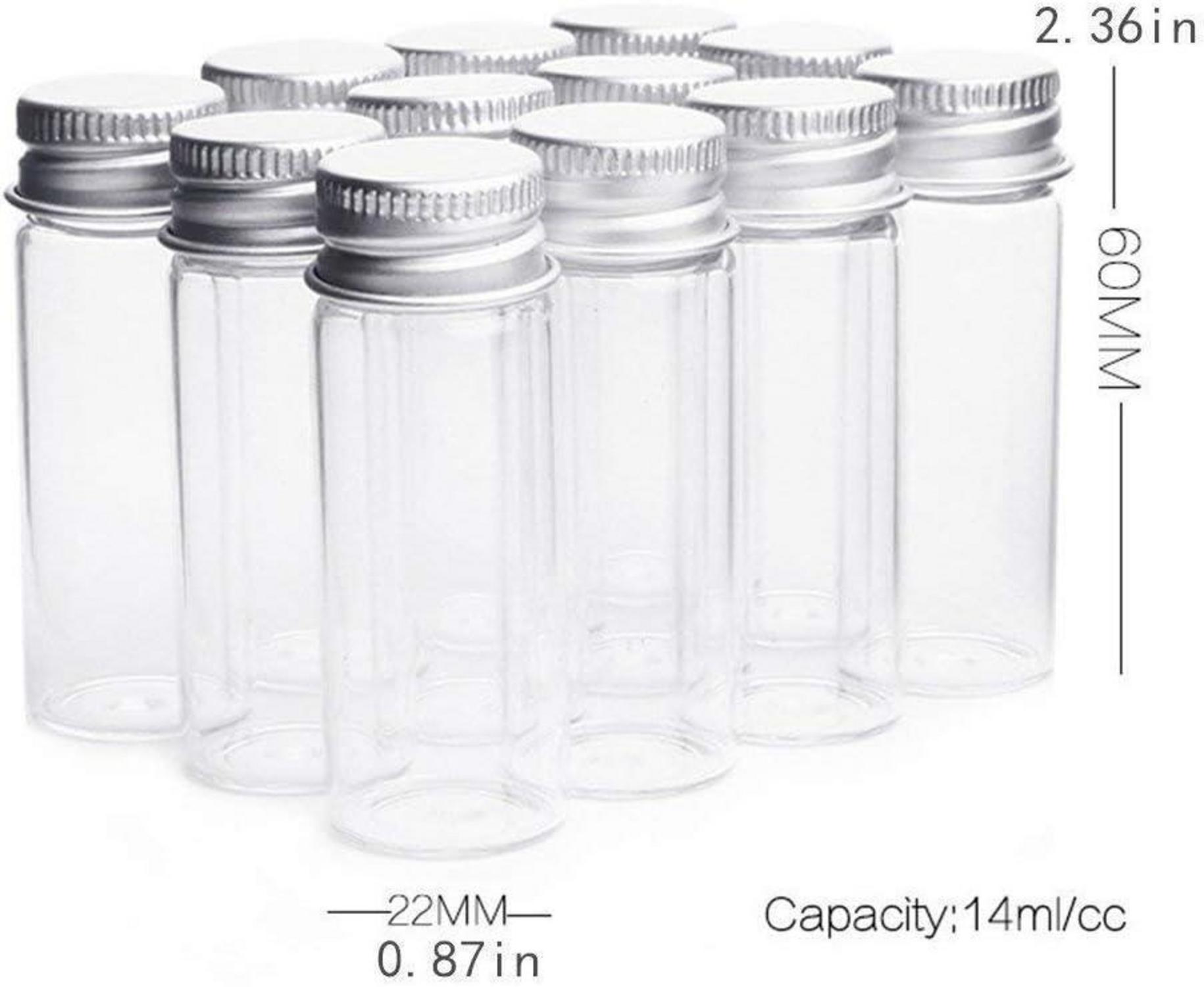 Danmu Art 12 Stücke 14ml Klarglas Candy Flaschen Aluminium