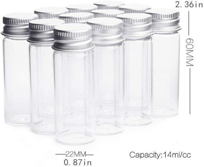 Danmu Art 12 Stücke 14ml Klarglas Candy Flaschen Aluminium