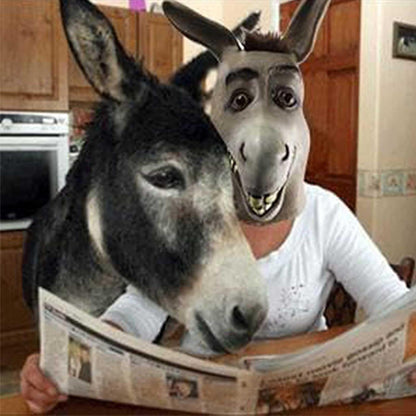 Esel Kopf Maske Latex Lustige Shrek Tier Cosplay Kostüm