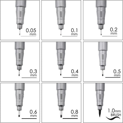 DealKits 9 Fineliner Stifte Wasserdicht Pigmentliner Set