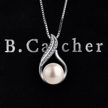 B.Catcher Damen Halskette Perle 925 Sterling Silber