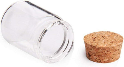 6er Set Mini Glasflaschen mit Korkverschluss 30ml - Danmu Art