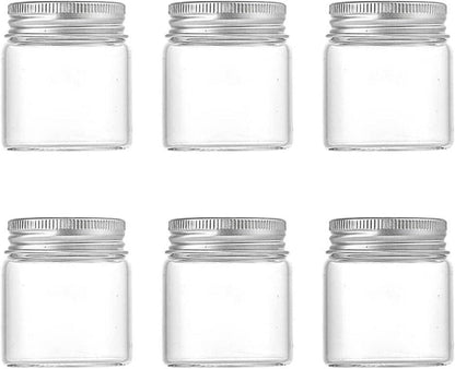 Mini Gewürzglas Set 6 Stück 50ml Glasdosen mit Schraubverschluss