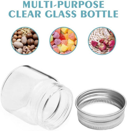 Mini Gewürzglas Set 6 Stück 50ml Glasdosen mit Schraubverschluss