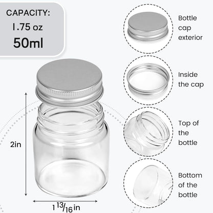 Glasgefäße Danmu Art Mini 50ml 6er Set Gewürzgläser mit Deckel