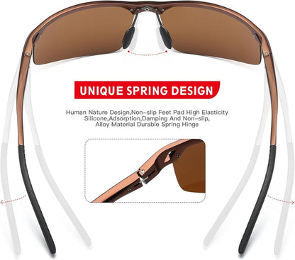 DUCO Polarisierte Sonnenbrille Herren Sportbrille Al-Mg Retro Ultraleicht 8550