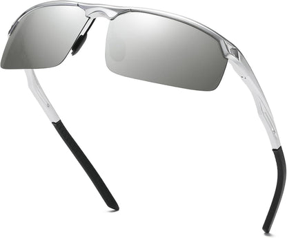 Polarisierte Sonnenbrille Sportbrille Al-Mg Metallrahmen 8550