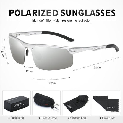 DUCO Herren Retro Polarisierte Sportsonnenbrille Ultraleicht