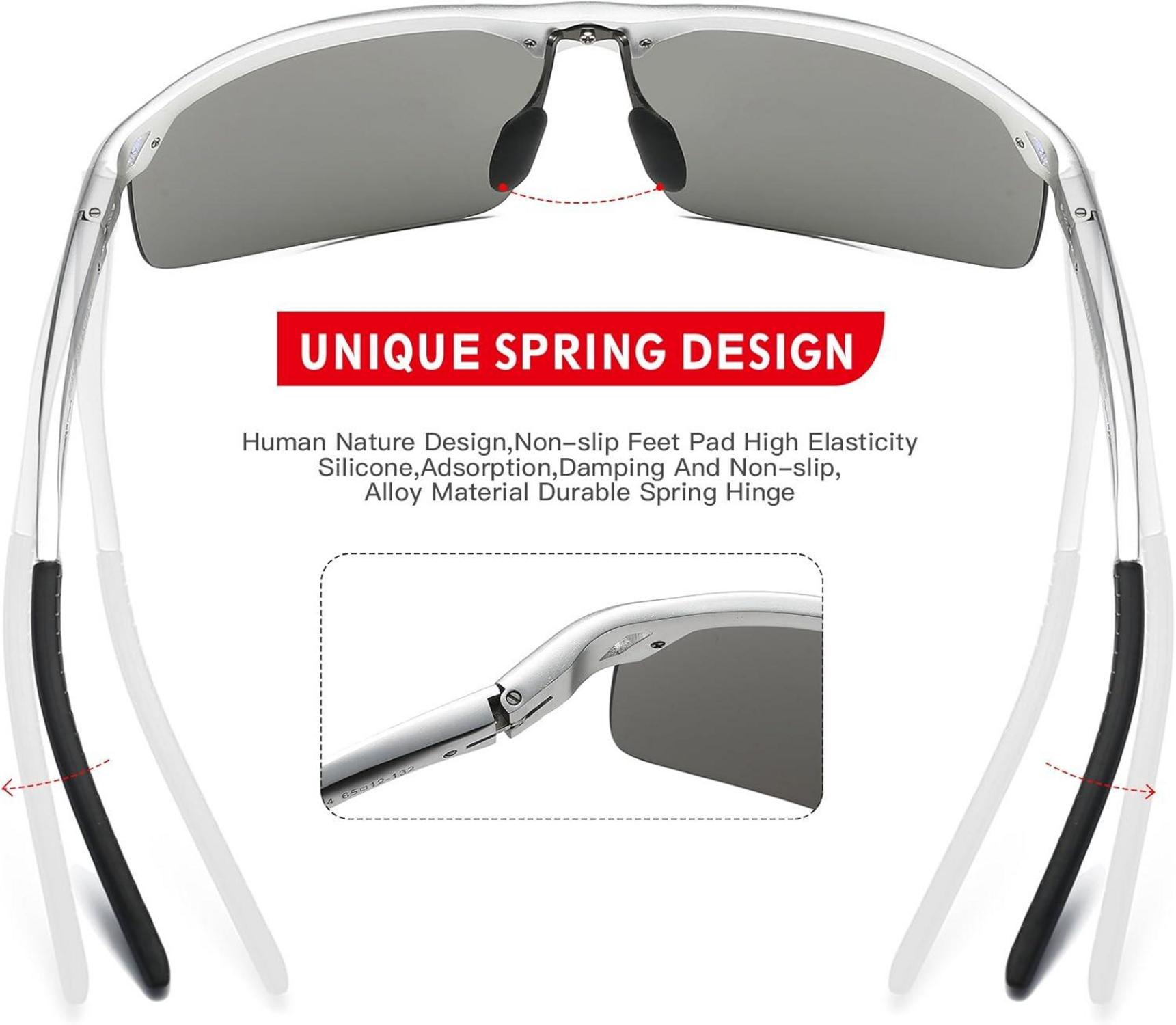 DUCO Herren Sonnenbrille Retro Polarisiert Sport Al-Mg Metall 8550