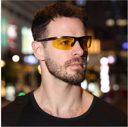 Nachtsichtbrille polarisierte Sportbrille gelbe Gläser 6806 Schwarz
