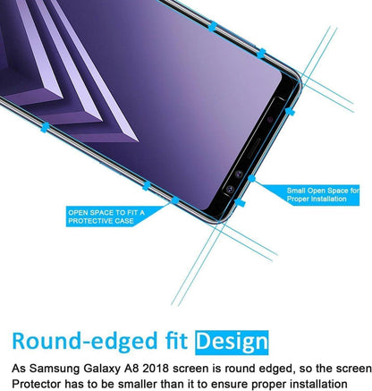 Panzer Schutz Glas Samsung Galaxy A8 2018 3er Set 9H Ultra-klar