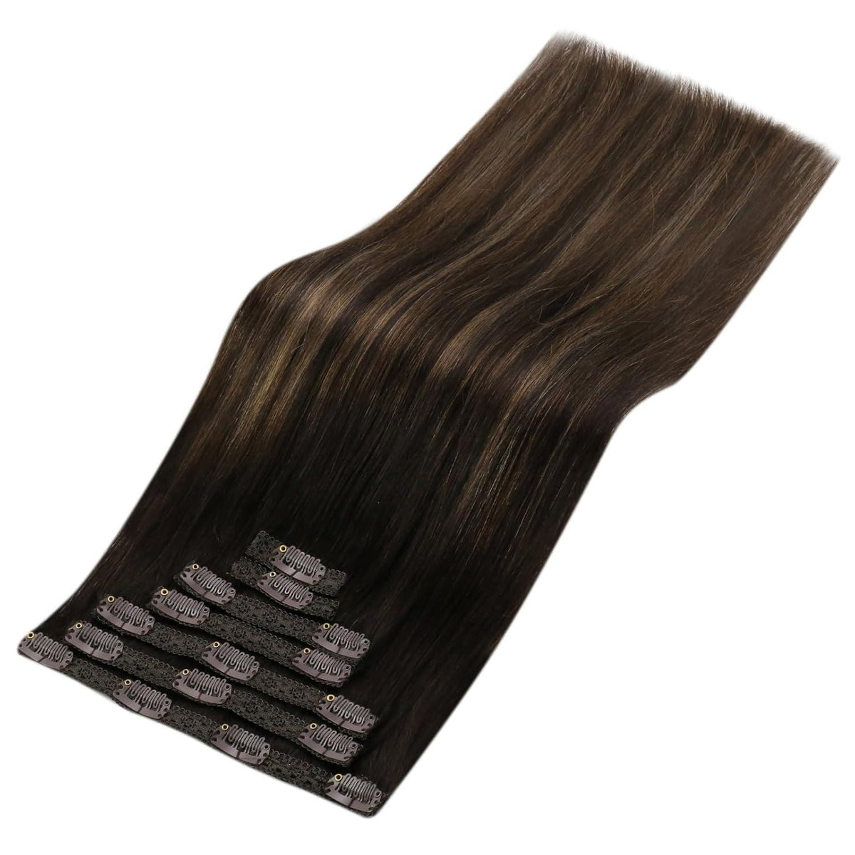 Clip-in Echthaar Extensions Ombre Braun 45cm – Remy Haare