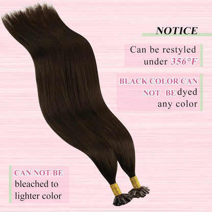 Echthaar Bonding Extensions Dunkelbraun 55cm