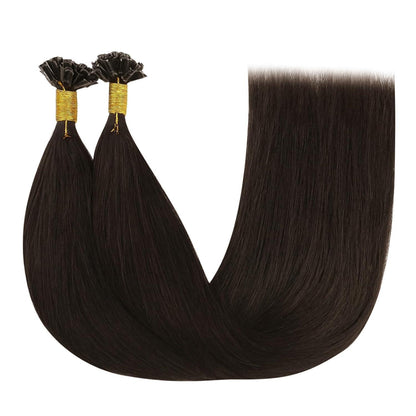 Echthaar Bonding Extensions Dunkelbraun 55cm