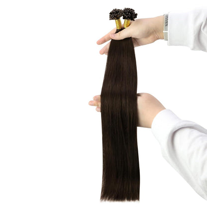 Echthaar Bonding Extensions Dunkelbraun 55cm