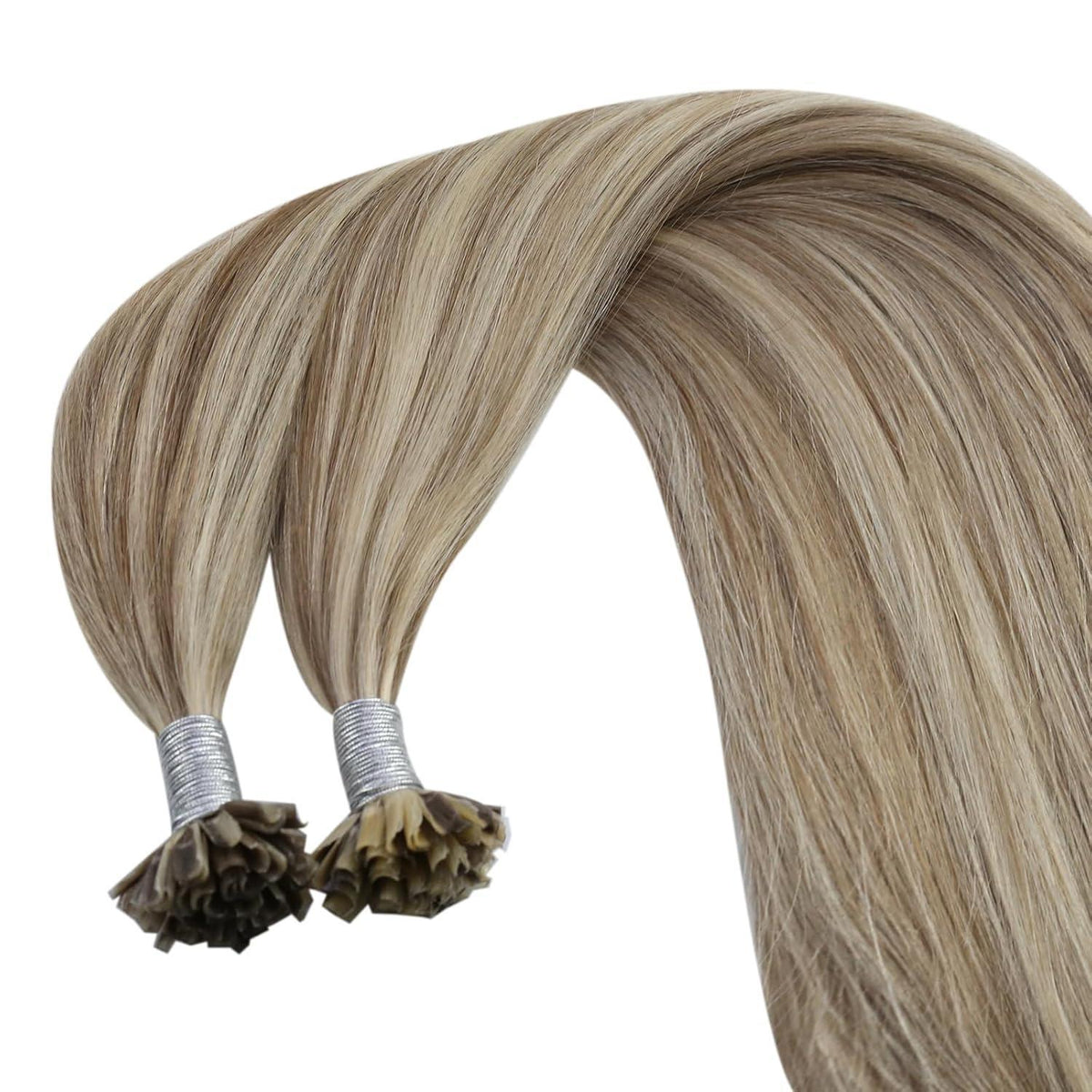 Echthaar Bondings Hellbraun 55cm - Haarverlängerung 50g