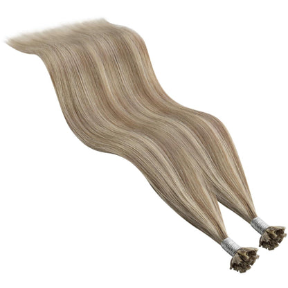 Echthaar Bondings Hellbraun 55cm - Haarverlängerung 50g