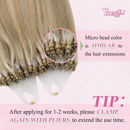 Blond Highlight Echthaar Extensions Micro Ring 55cm