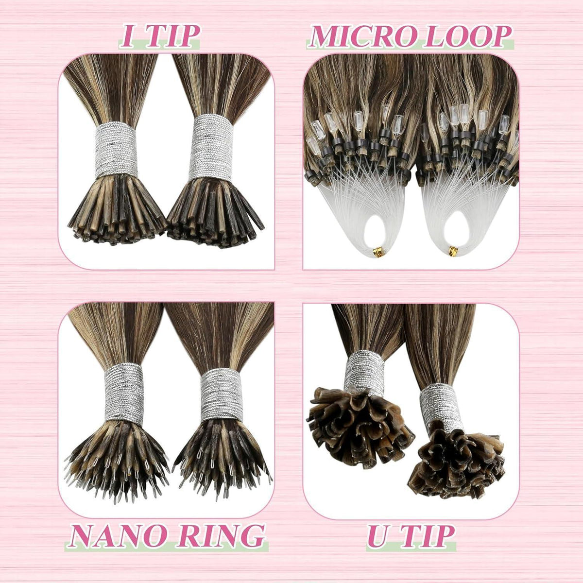 Echthaar Bondings Dunkelbraun 55cm - U Tip Extensions