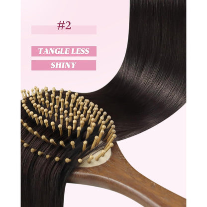 Echthaar Haarverlängerung Braun 55cm – Micro Ring Extensions