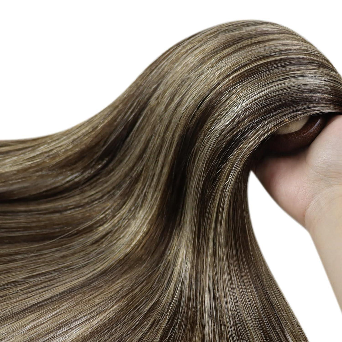 Dunkelbraune Micro Ring Haarverlängerung – Echthaar 55cm