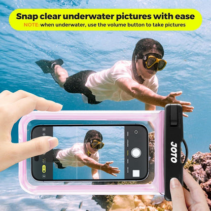 Wasserdichte Handyhülle bis 6.9" mit Umhängeband - Klarrosa